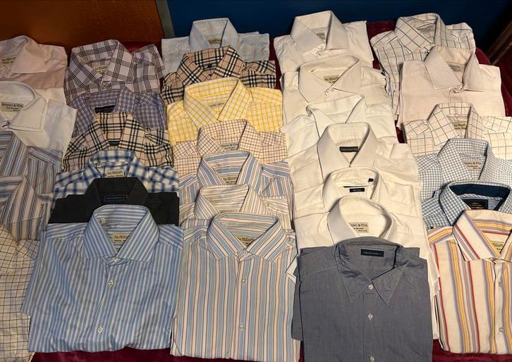 Partij 36 Overhemden Maat L, Tailor Quality, Gestoomd, Kleding | Heren, Overhemden, Gedragen, Halswijdte 41/42 (L), Overige kleuren