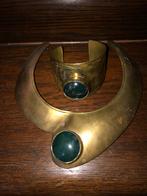 Koper Messing Sieradenset met Half Edelsteen, Overige materialen, Gebruikt, Overige kleuren, Ophalen of Verzenden