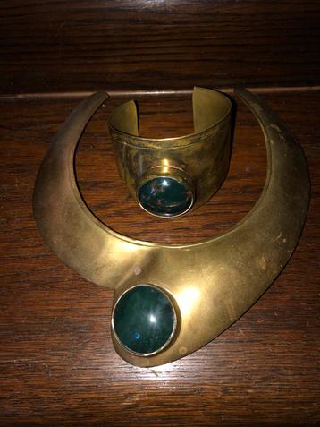 Koper Messing Sieradenset met Half Edelsteen beschikbaar voor biedingen