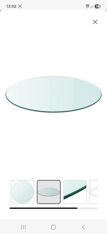 GEZOCHT! Ronde glasplaat 120 cm diameter  beschikbaar voor biedingen