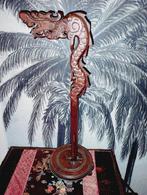 Aziatische houten lantaarn lamp houder met drakenkop, Ophalen of Verzenden