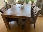 Eettafel met stoelen, Huis en Inrichting, Tafels | Eettafels, Ophalen, Gebruikt, 100 tot 150 cm, Eikenhout