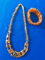 Barnstenen ketting met armband - 50 cm., N.v.t., N.v.t., Oranje, Ophalen of Verzenden