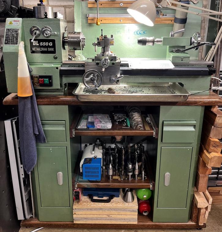 Draaibank met versnellingen plus onderkast, Doe-het-zelf en Verbouw, Draaibanken, Gebruikt, Metaaldraaibank, 500 tot 1000 mm, Ophalen