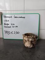 Leeuwenkop bloempot bloempotje plantenpot leeuw, Tuin en Terras, Ophalen, Rond, Zo goed als nieuw, Minder dan 25 cm