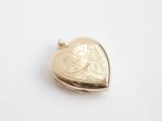 9 Karaat Hartvormig Medaillon Met Gravure, Ophalen of Verzenden, Zo goed als nieuw, Goud, Goud