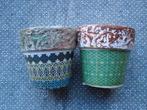 2 mini bloempotjes, Tuin en Terras, Bloempotten, Rond, Ophalen of Verzenden, Aardewerk, Binnen