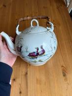 Vintage Theepot met Riet Handvat en Eenden Decoratie, Ophalen