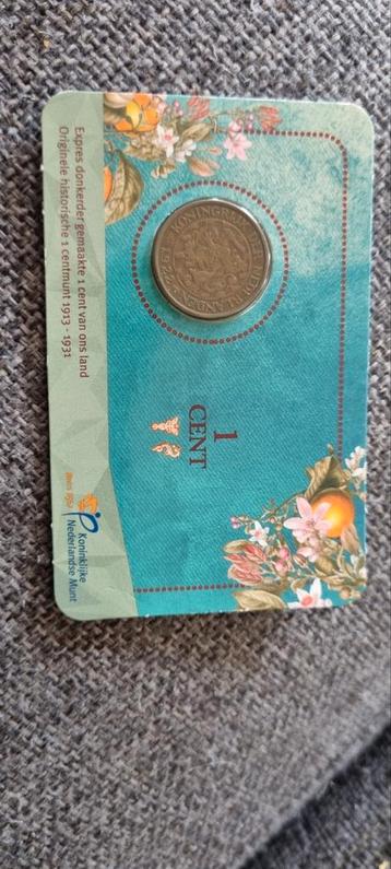 1 Cent 1922 Wilhelmina in coincard beschikbaar voor biedingen
