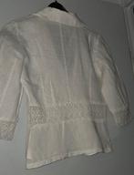 Witte linnen blazer met kanten details - Maat M/38, Kleding | Dames, Jassen | Zomer, Maat 38/40 (M), Cache, Wit, Ophalen of Verzenden