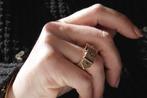 Vintage Gouden Riem Ring | 18 Karaat, Ophalen of Verzenden, Zo goed als nieuw, Dame, Goud
