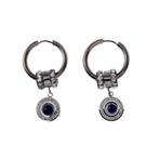 Lange Oorbellen Dames Gepolijst RVS 20mm Oorringen Turks Oog, Met kristal, Overige materialen, Hangers, Birgitta-Gracht 33, 6465 EL Kerkrade, Nederland