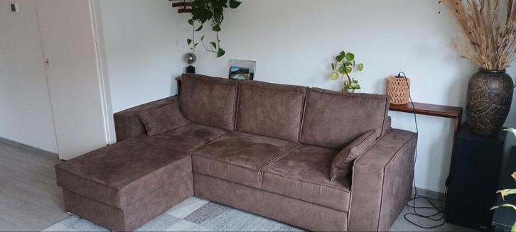 Hoekbank, Slaapbank, hoek links en rechts om te bouwen., Huis en Inrichting, Banken | Complete zithoeken, Nieuw, Ophalen