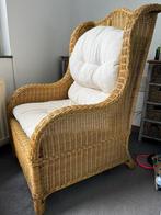 Mooie rotan fauteuil met kussens, Riet of Rotan, Minder dan 75 cm, Zo goed als nieuw, 50 tot 75 cm