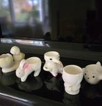 Set: Ooievaar en 6 andere figuur  eierdoppen, Verzamelen, Ophalen, Huis en Inrichting