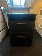Kastje zwart met 2 diep lades, Huis en Inrichting, Ophalen, Gebruikt, Minder dan 45 cm, 70 cm of meer