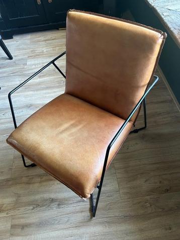 Leren cognackleurige designer stoel beschikbaar voor biedingen