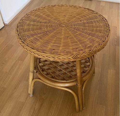 Rotan Tafel, Huis en Inrichting, Tafels | Bijzettafels, Zo goed als nieuw, Rond, 45 tot 60 cm, Minder dan 55 cm, Hout, Ophalen