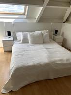 Bed Ikea Malm incl. bijpassende nachtkastjes t.e.a.b., Ophalen, Wit, Tweepersoons, Zo goed als nieuw