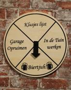 Houten decoratie - Draaiwiel - Wandbord - Tekstbord, Cave & Garden, Nieuw, Ophalen of Verzenden, Info@caveandgarden.nl
