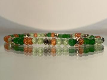 Armband met mandarijn granaat, chrome diopside, hematiet beschikbaar voor biedingen