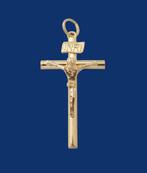 Prachtig 18 karaat Gouden Kruis - Kruisje met Christus, Jw, Verzenden, Nieuw, Kruis of Symbool