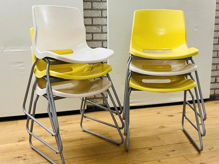 6 x IKEA Snille chairs, from around 2010, Huis en Inrichting, Stoelen, Gebruikt, Vijf, Zes of meer stoelen, Kunststof, Metaal