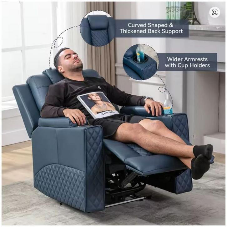 Elektrisch Verstelbare Relaxfauteuil Massagefauteuil Met RC, Huis en Inrichting, Fauteuils, Nieuw, Leer, 50 tot 75 cm, 75 tot 100 cm