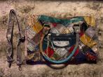 Leren patchwork handtas, Sieraden, Tassen en Uiterlijk, Tassen | Damestassen, Verzenden, Zo goed als nieuw, Handtas