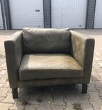 Echt Leer fauteuil, Huis en Inrichting, Fauteuils, Ophalen, Zo goed als nieuw, 50 tot 75 cm, Leer