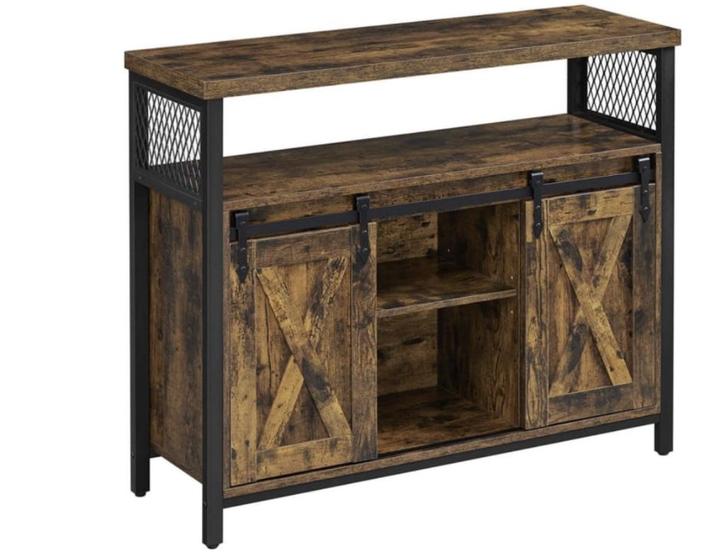 Kast met Deuren Zwart - 100x33x80 cm, Huis en Inrichting, Kasten | Boekenkasten, 50 tot 100 cm, 25 tot 50 cm, Metaal, Ophalen