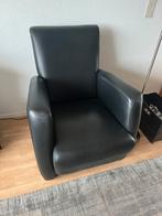 Mooie zwarte lederen fauteuil, Huis en Inrichting, Fauteuils, Ophalen, Zo goed als nieuw, Minder dan 75 cm, 50 tot 75 cm