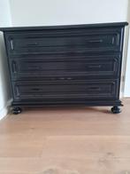 Brocante zwarte ladekast, Huis en Inrichting, Kasten | Ladekasten, Ophalen, Gebruikt, 50 tot 100 cm, 3 of 4 laden