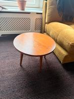 Vintage Teak Koffietafeltje / bijzettafeltje, Minder dan 45 cm, Minder dan 55 cm, Gebruikt, Rond