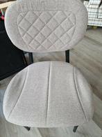 Eetkamerstoelen zandkleurige stof met zwart stalen poten, Huis en Inrichting, Stoelen, Ophalen of Verzenden, Zo goed als nieuw