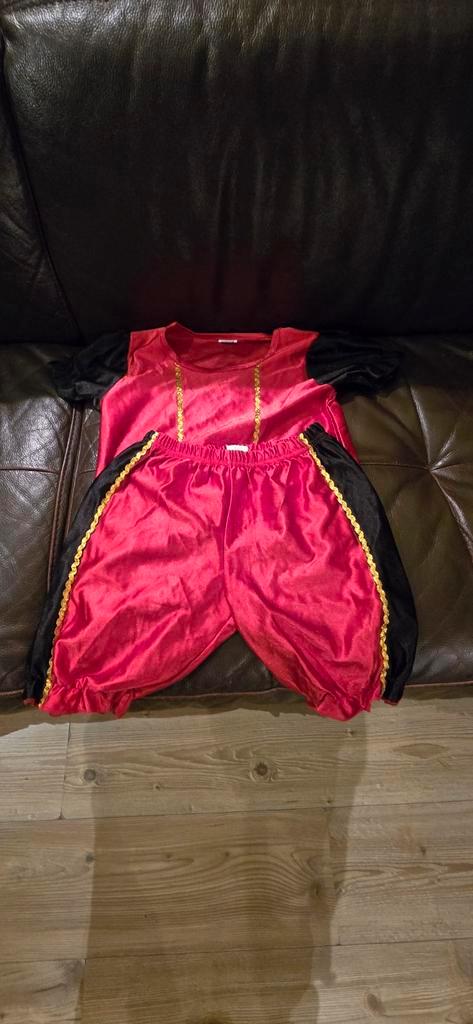 Zwarte Piet Pak 1x Kids + Groene kap- Maat 122/128, Kinderen en Baby's, Carnavalskleding en Verkleedspullen, Gebruikt, Jongen of Meisje