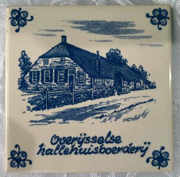 Overijsselse Hallenhuisboerderij tegel 11x11cm Delfst blauw beschikbaar voor biedingen