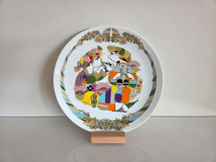 Wandbord Björn Wiinblad, Concertina Aladin, mandolinespelers, Antiek en Kunst, Antiek | Wandborden en Tegels, Ophalen of Verzenden