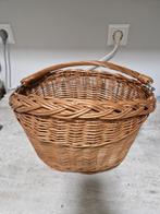 Mooi Rieten Fietsmandje met Stuurbeugel - 33x32x40 cm, Fietsen en Brommers, Ophalen of Verzenden, Gebruikt