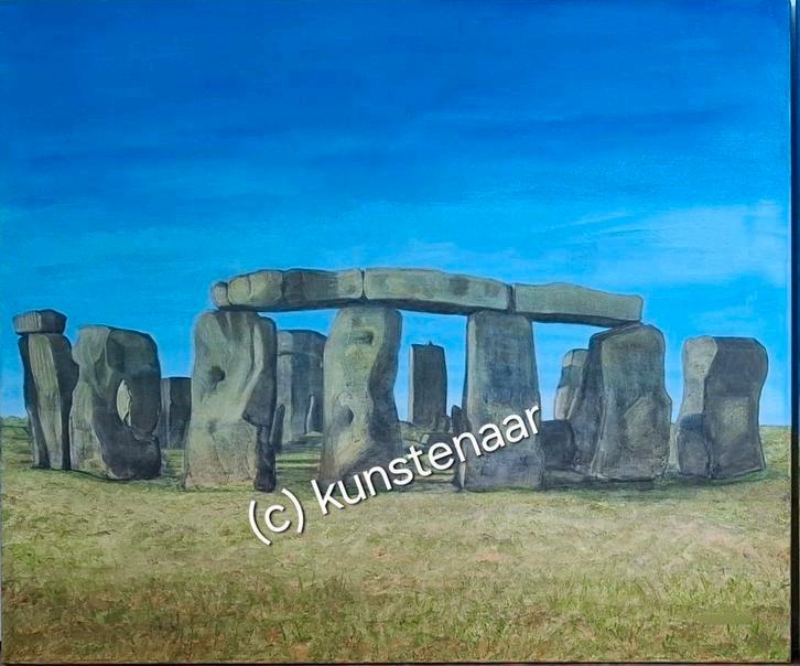 Stonehenge Schilderij - Acryl op Canvas, Antiek en Kunst, Kunst | Schilderijen | Klassiek, Ophalen