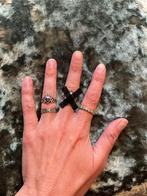 Lot drie zilveren ringen Claddagh, tribal, evil eye, Sieraden, Tassen en Uiterlijk, Ophalen of Verzenden, Kleiner dan 17, Dame