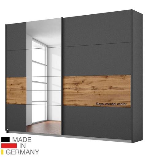 Schuifdeur Kledingkast Keizer Grijs metallic eiken artisan-S, Huis en Inrichting, Kasten | Kledingkasten, Nieuw, 200 cm of meer