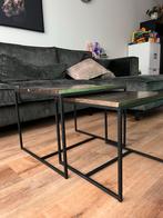 Set van 2 bijzettafels, Minder dan 45 cm, Minder dan 55 cm, Metaal of Aluminium, Vierkant