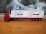 Tekno - Scania 141 - V8  met 3 as trailer + containers, Ophalen of Verzenden, Zo goed als nieuw, Bus of Vrachtwagen, Tekno