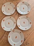 5 Dinerborden met Oranje Bloemetjes, Huis en Inrichting, Keuken | Servies, Ophalen of Verzenden