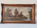 Schilderij met goudkleurige lijst, Antiek en Kunst, Kunst | Schilderijen | Klassiek, Ophalen