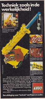 Retro reclame 1978 Lego Technic kraanwagen heel echt, Overige typen, Ophalen of Verzenden