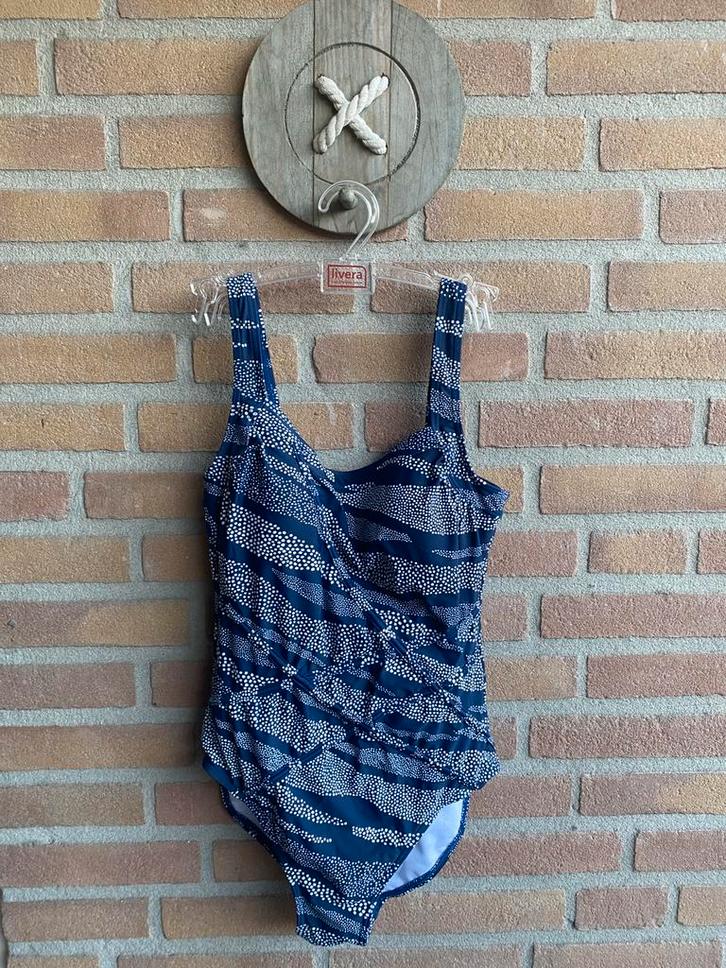 Manouxx badpak, Kleding | Dames, Badmode en Zwemkleding, Zo goed als nieuw, Badpak, Blauw, Ophalen of Verzenden
