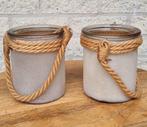 2 mooie grote windlichten glas/waxinehouder/kaarsenstandaard, Ophalen of Verzenden, Zo goed als nieuw, Overige materialen, Minder dan 25 cm