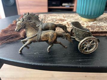 Romeinse Strijdwagen met Paarden - Messing beschikbaar voor biedingen